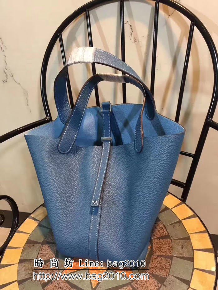 愛馬仕Hermes icotin lock菜籃子包 頭層牛皮手提包 0AM1387
